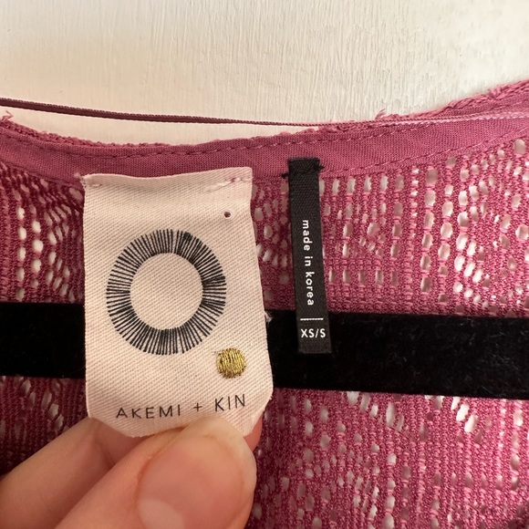 Anthropologie Akemi + Kin pink knit lace dolman top - Picture 2 of 4